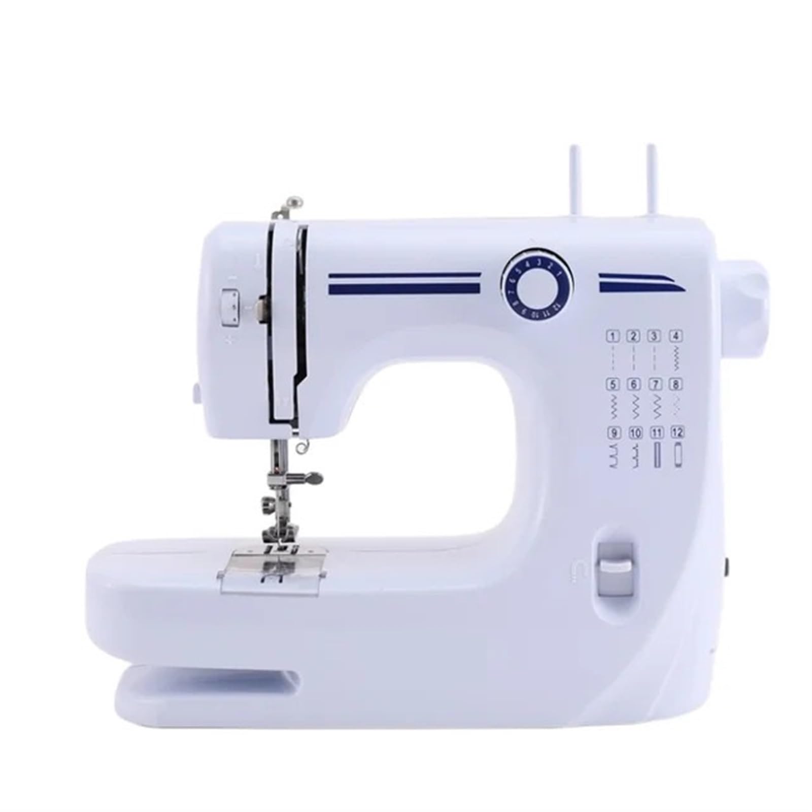 Edede One Color Sewing Machine, Small Sewing Machine Multifunctional Dual Needle Portable Electric Household Sewing Cloth Desktop Sewing Machine