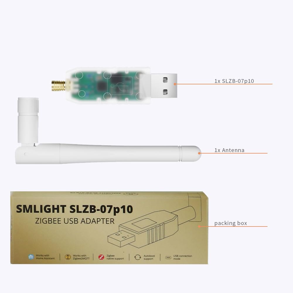 SLZB-07P10 Zigbee 3.0 Coordinator Thread/Matter Mini USB Adapter Funktioniert mit Zigbee2MQTT, Home Assistant, ZHA