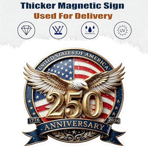 Image of USA 250th Anniversary Commemorative Car Magnet,2pcs American Eagle Magnets,Magnetic Car Decals,Glow in The Dark Holiday Magnet for Fridge,Garage Door Stickers Decors