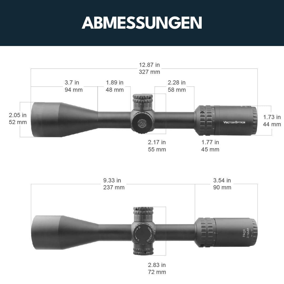 Vector Optics SCOL-32 Hugo 6-24x50 GT SFP Mirino telescopico per sport, airsoft e caccia, fucile ad aria compressa, mirino per bersaglio, cannocchiale per fucile, Rifle Scope, numerosi accessori