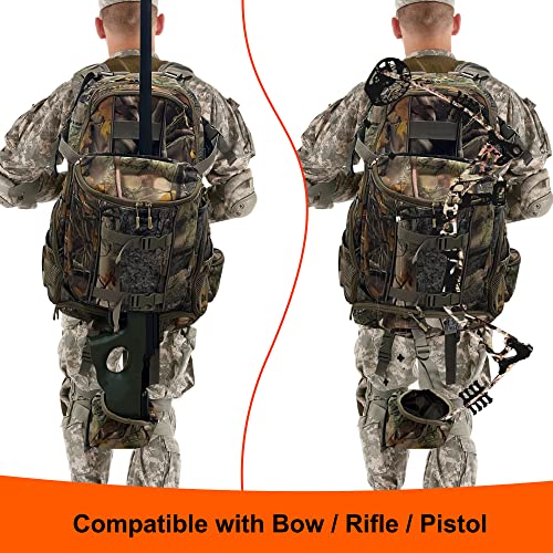 Mdstop Hunting Backpack, Waterproof Camo Hunting Pack, Large Capacity Bow Rifle Pistol Hunting Bag For Hunting Camping Hiking (Camo（L）) #TOP3