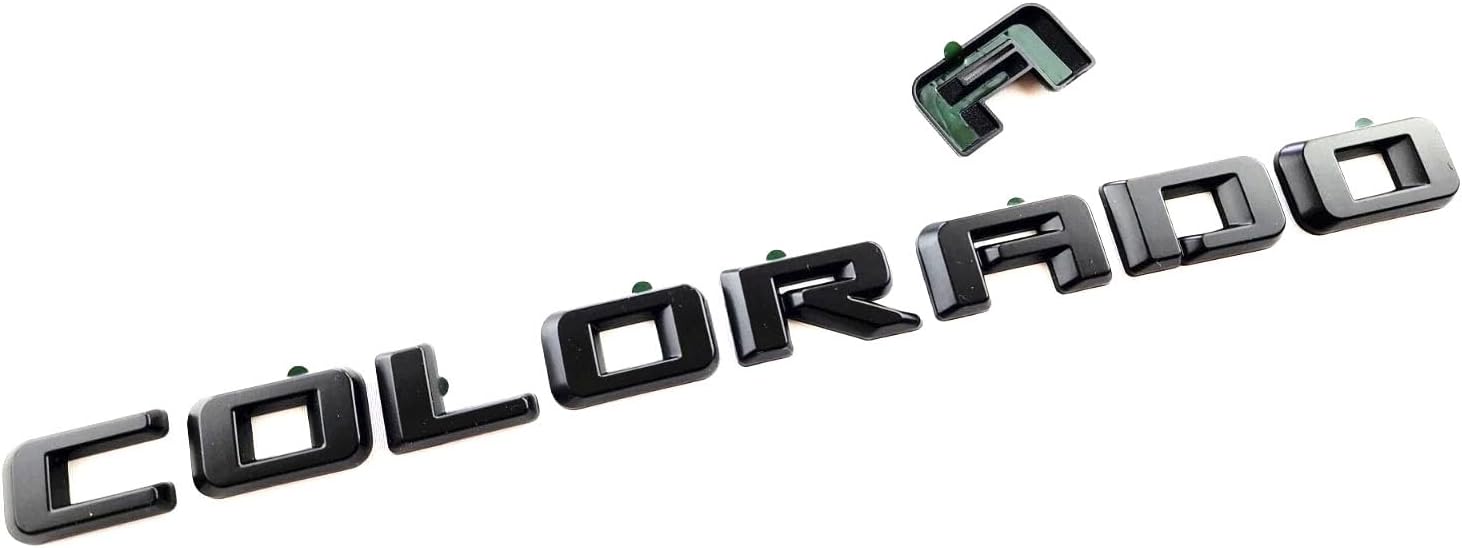 Overlay New Emblem 3D Letter Side Door Rear Tailgate Badge Nameplate Compatible with 2023-2024 Colorado Set (Matte Black)