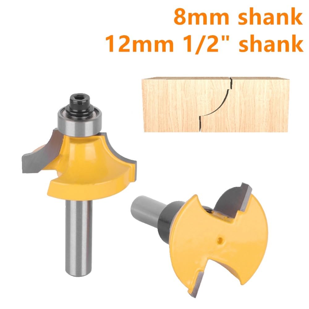 2 szt. 8mm 12mm 12.7mm klasyczny Cove Stile & zestaw szyn Router Bit frez do drewna do drewna Bit frez czołowy frezy trzpieniowe narzędzie(12.7mm shank)