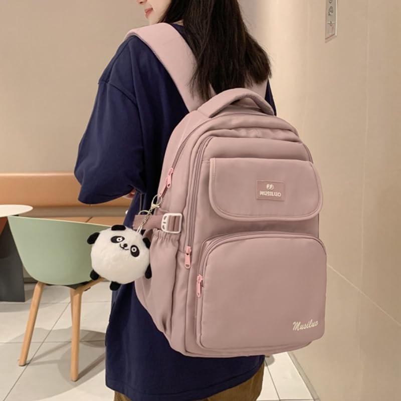 ALTALIVA Kawaii Mini Backpack Aesthetic Nylon Backpack FashionDaily Backpack for Women Laptop Daypack for Traveling (Pink)