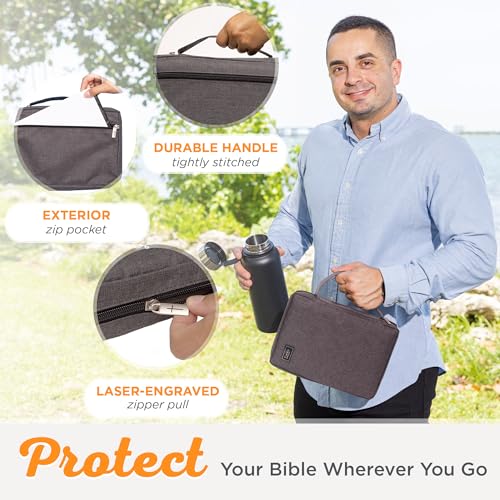 Image of Christian Art Gifts Men & Women's Polyester Bible Cover with Jesus Fish