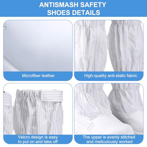 Steel Toe Cleanroom Boots with Rubber Edging, Anti-Static, PU Bottom, Men's Shoes4