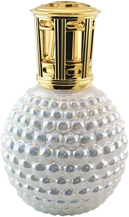Sophia's White Iridescent Hobnail Glass Fragrance Lamp | Fragrance Effusion Lamp | Redolere Lamps for Scented Oils | Catalytic Wick Burner for Home Fragrance