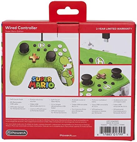 Resim Nintendo Switch için kablolu PowerA kontrol cihazı - Yoshi, Gamepad, oyun kumandası, kablolu denetleyici, resmi lisanslı 
