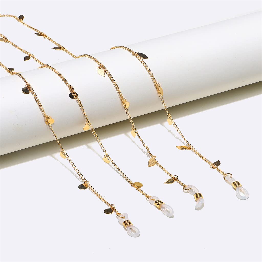 Zweiteiliges Set Brillenkette Blattscheibe Gold Brillenseil (D Talla ?nica)