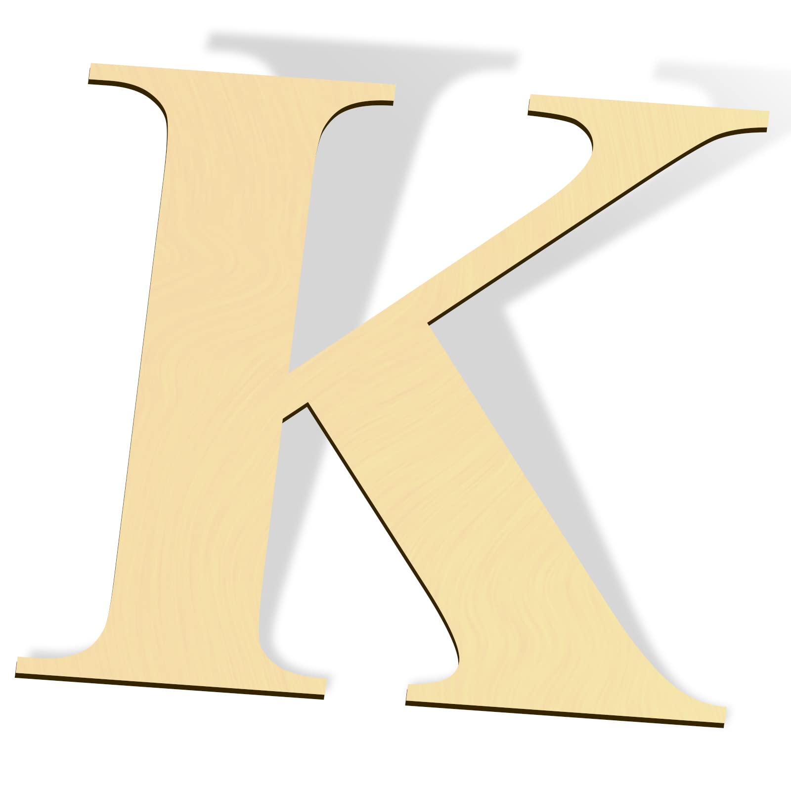 Dvobez 12 Inch Wooden Letters, Solid Wood Letters for Wall Decor, Smooth Surface Wood Letters for Wall Decor, Unfinished Wooden Letters for Home Wall Decor DIY Painting Crafts (Letter K)