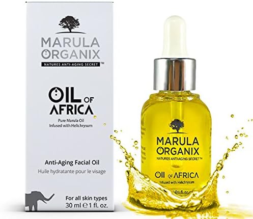 Marula Organix Raw Marula Oil - Infused with Helichrysum Oil - Powerful Antioxidant Serum, Noncomedogenic Facial Moisturizer, Effective Anti Aging Serum and replacement for your Anti Aging Cream. Great Dark Spot Corrector