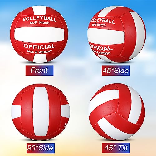 Image of Lenwen 2 Pack Volleyball Official Size 5, Blue-White, Red-White