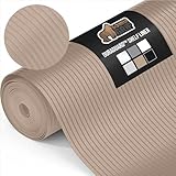 Gorilla Grip Ribbed Top Drawer and Shelf Liner, Non Adhesive Roll, 12 Inch x 20 FT, Durable and Strong, Grip Liners for Drawers, Shelves, Kitchen Cabinets, Storage and Kitchens, Beige Opaque Ribbed