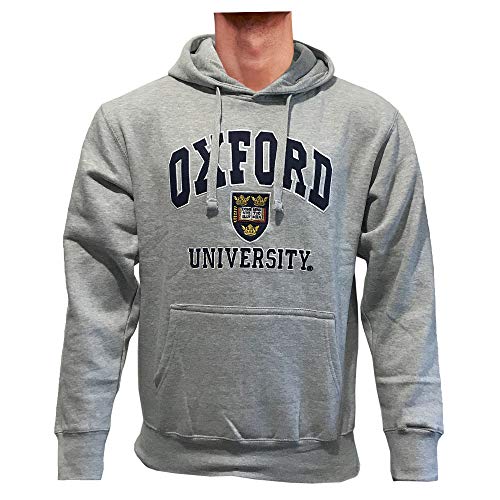 Oxford University Sweat à Capuche Brodé Produit Officiel sous Licence Qualité Supérieure Cadeau Souvenir Unisex Hommes Femmes Hoodie Sweatshirt (M, Gris)