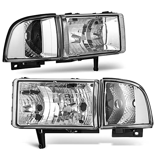 AUTOSAVER88 Headlights Assembly Compatible with 1994-2001 Dodge Ram 1500/1994 1995 1996 1997 1998...