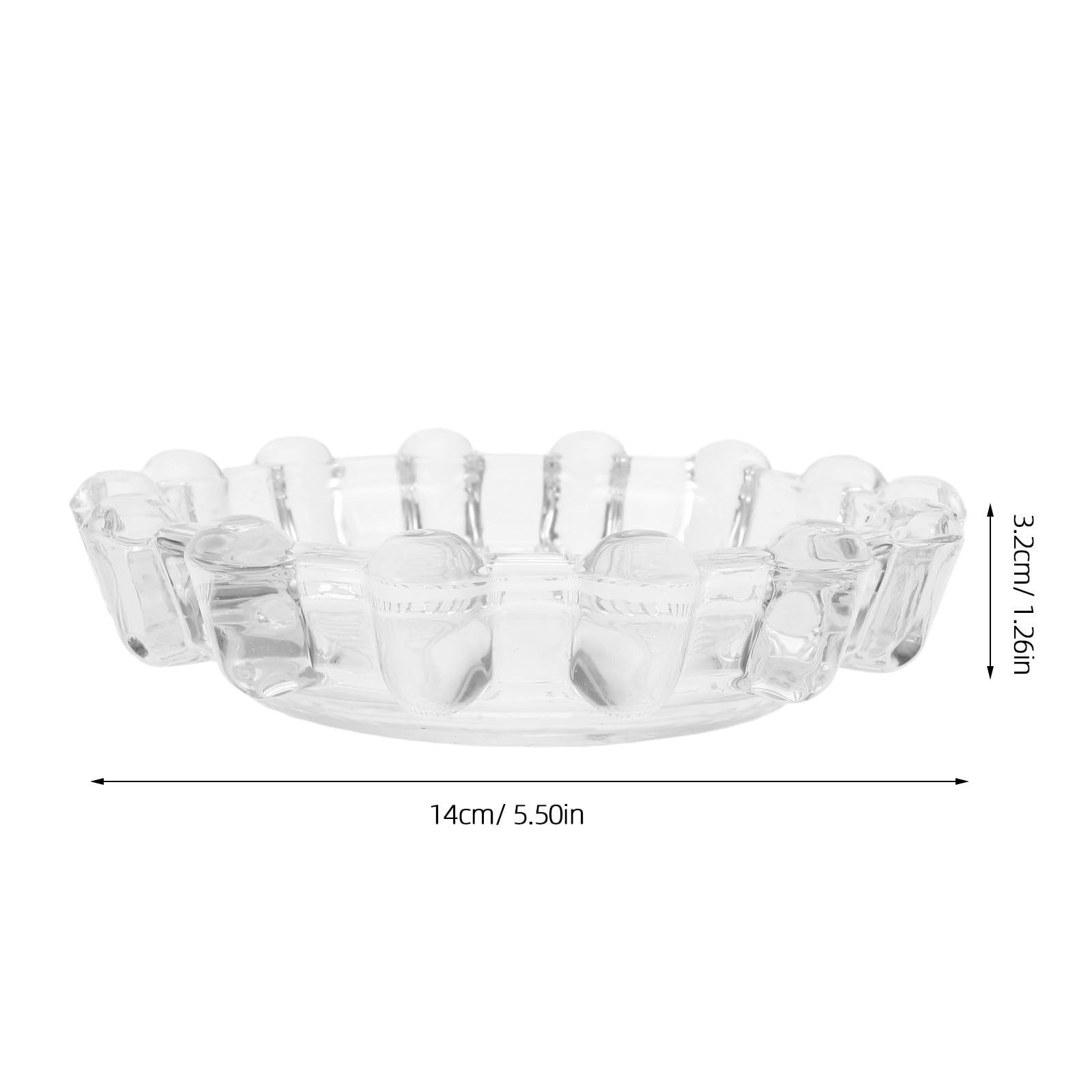 6 Piezas Plato de Cristal para Velas Transparente Redondo de 14 CM