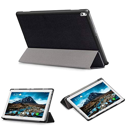 Image of ProElite Ultra Sleek Smart Flip Case Cover for Lenovo Tab E10 Tablet (Black)