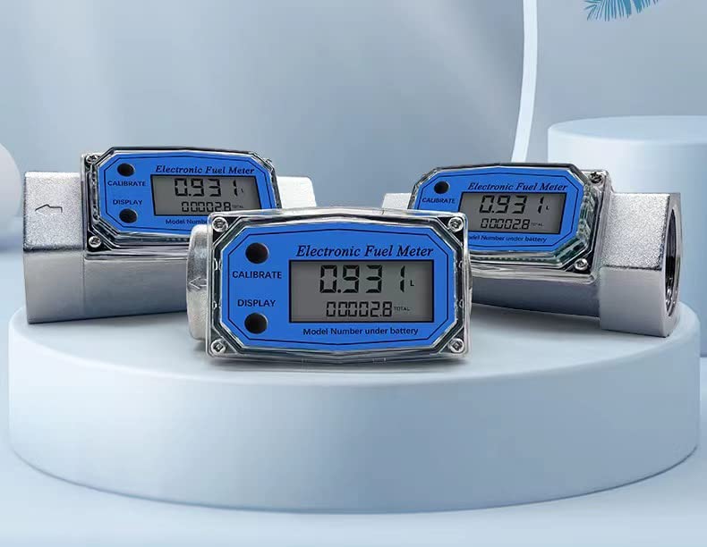 Medidor de flujo de turbina digital de 1.5 pulgadas Medidor de flujo de pantalla digital (40-280LPM) para Kerosene Diesel Gasolina Metanol Medidor