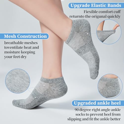 Image of Corlap Women's Ankle Cotton Socks - No Show Low Cut Athletic Running Soft Thin White Socks 6 Pairs