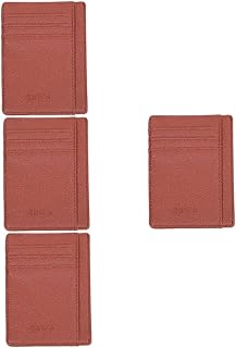 4 Peças Porta-Cartões Masculino E Feminino Carteira Fina Para Mulheres Bolso Bolsa Slot Para Cartões Bolsa Porta-Cartões Carteira Porta-Cartões Carteira De Couro Bolsa De Cartões