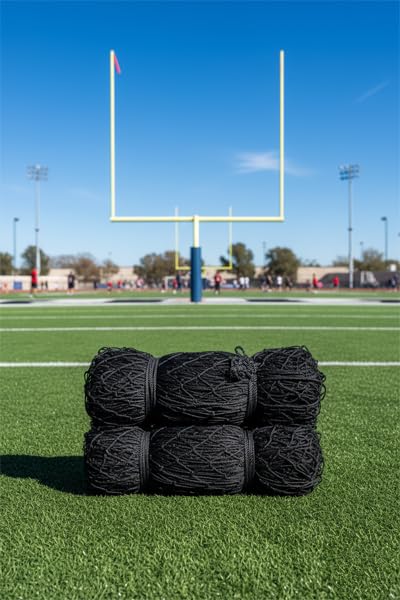 Image of ProZone Heavy-Duty Football Goal Net - UV-Resistant, 2.5mm Thick, Machine-Knitted for Training & Matches (Nylon, Black)