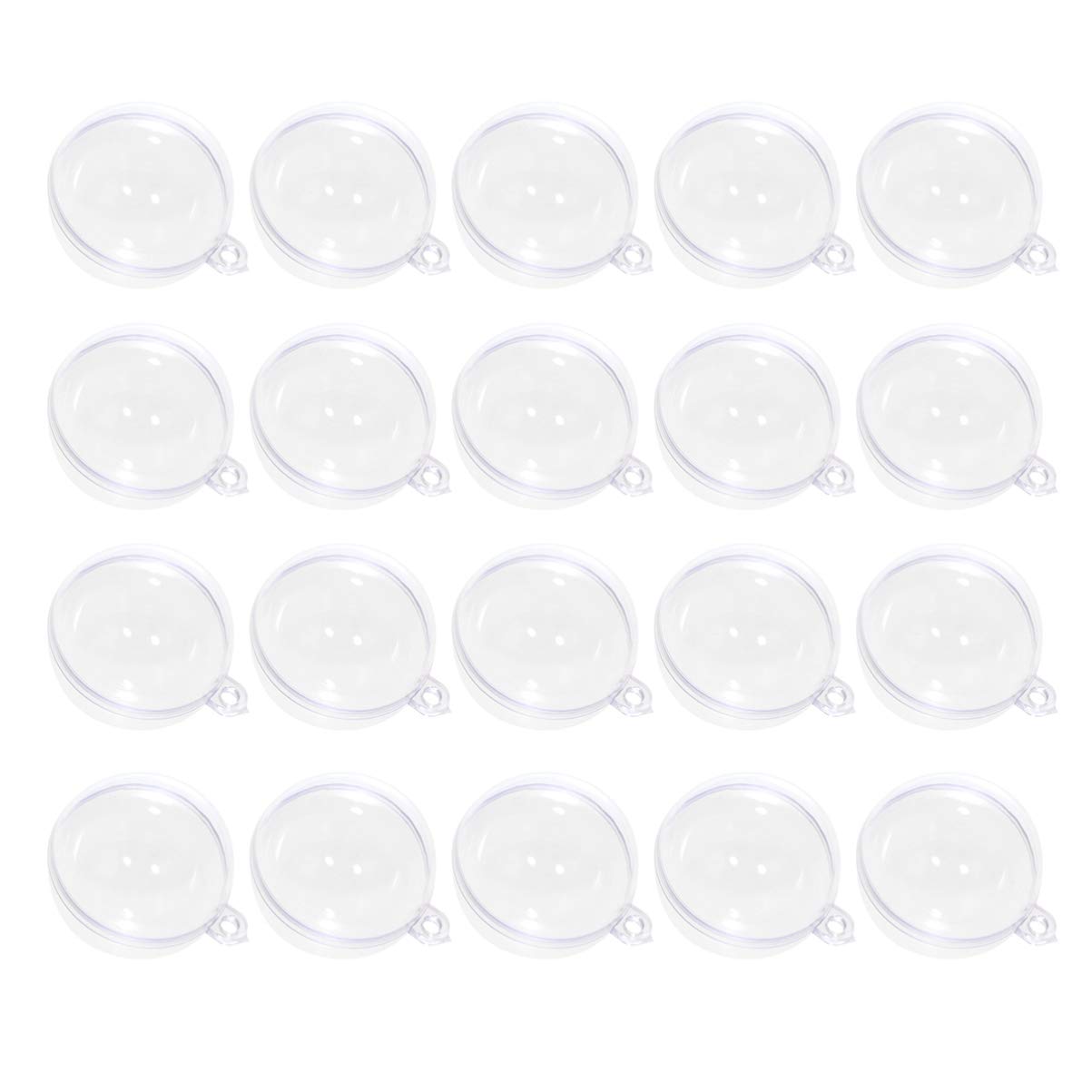 LIOOBO Acrylic Fillable Baubles 20Pcs Balls Baubles Clear Plastic Fillable Ball Ornaments Christmas Tree s Hollow Spheres Candy Boxes for Wedding Christmas DIY Decor