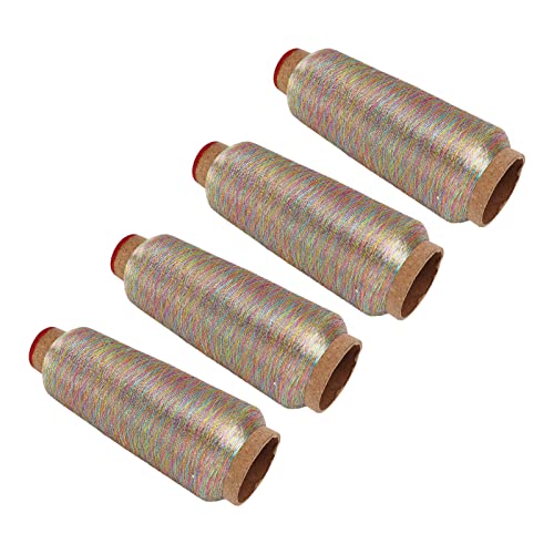 4 hilos para máquina de coser, hilo de bordado de poliéster, total 3000 yardas, amigable con la piel, para uso doméstico con carrete plástico miniatura 4