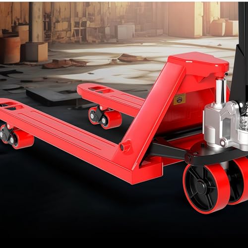 Martinetto per pallet resistente, camion idraulico manuale da 2000 kg con sistema a doppio rilascio, forche grandi per carico in magazzino e movimentazione industriale, design ergonomico