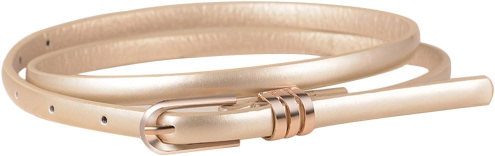 X&F Women's Solid Bright PU Leather Skinny Belt Girls Dress Decorative Belts