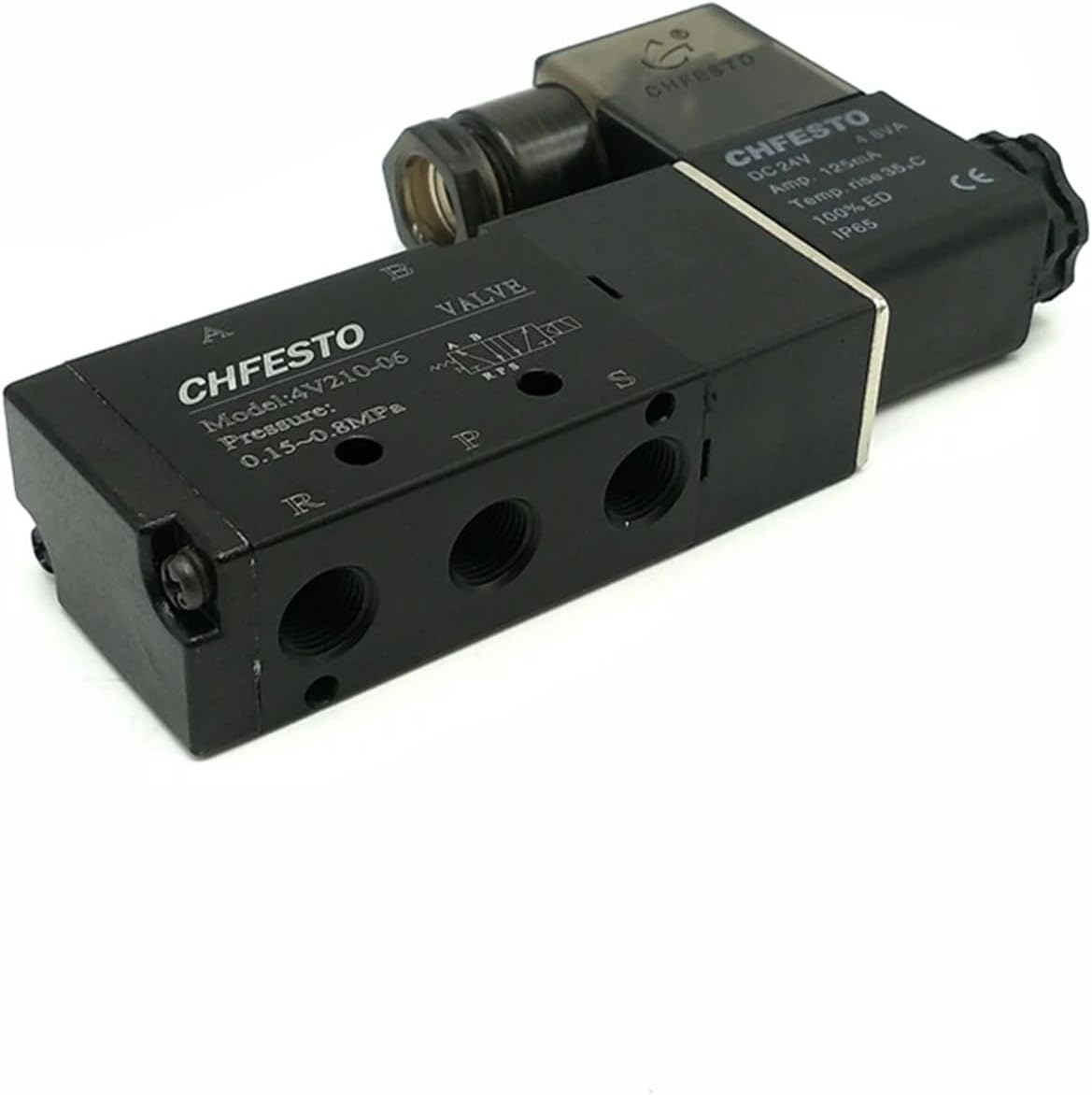 4V210-08 1/4" 4V210-06 1/8'' Solenoid Valves 2 Position 5 Port Pneumatic Control Valve DC24V AC220V DC12V AC110V(4V210-06,AC110V)