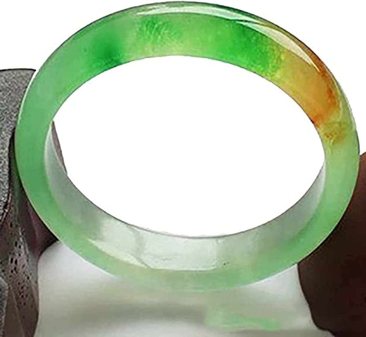 お買得】グリーン ホワイト ヒスイ 本翡翠 バングル 53.98g k24 Amazon