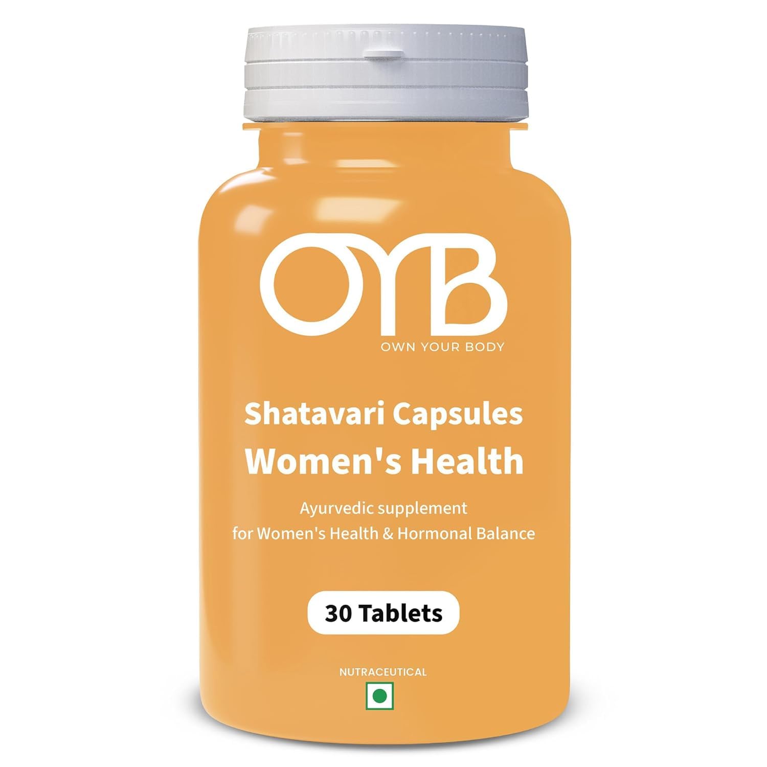 OYB Shatavari Tablets for Women | Ayurvedic Women's Health Supplement for Hormonal Balance, PMS & Menstrual Wellness | Supports Reproductive Health, Energy, Mood & Women's Vitality | Vegan & Gluten-Free | 30 Tablets-image-0