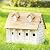 Glitzhome 14.25" L Hanging Birdhouse Oversized Washed White Distressed Solid Wood Villa Decorative Outdoor Garden Bird House