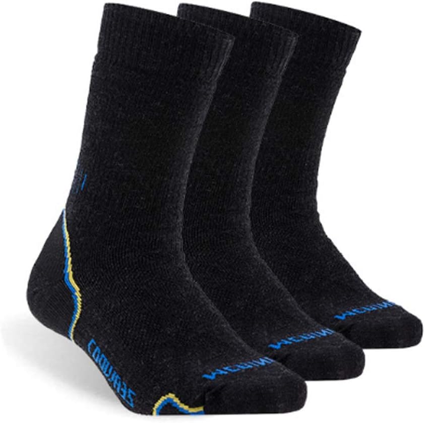 Hiking Socks, Men's, Wool, Warm Winter Outdoor Sports, 3 Pairs(D)
