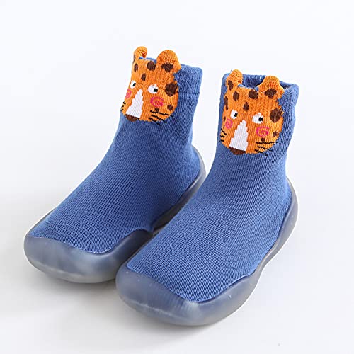 Sapatos de borracha para bebês meninos e meninas de malha sólida quente sola macia meias pantufa mei