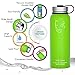 Swig Savvy Sports Water Bottle, Vacuum Insulated Stainless steel, Double Wall Wide Mouth Leakproof Lid - 40oz (Green)