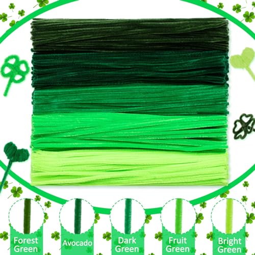 Image of Peryiter 500 Pcs Pipe Cleaners for DIY Flower Bouquets, Chenille Stems for Graduation Bouquet Crafts, Fuzzy Sticks for Handmade Flowers, DIY Gift, Art Projects(Green,12 Inch)