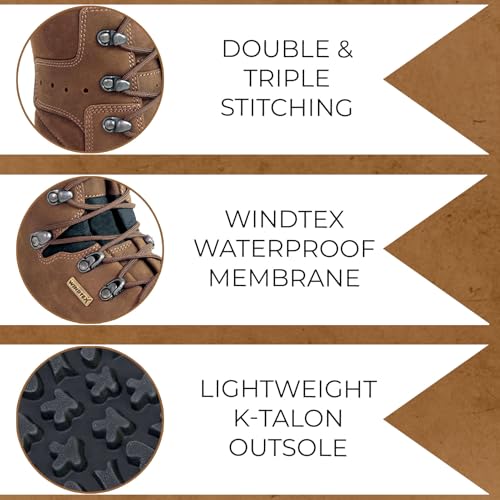 Image of Kenetrek Men's Mountain Extreme Non-Insulated Hiking Boots | 10 inch Tall, Waterproof Windtex Membrane, High-Traction Outsole
