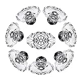 SHINY HANDLES 8 Pcs Crystal Glass Cabinet Knobs Pulls Vintage Knob Vintage Dresser Knobs Drawer Knobs,Clear,Oval Shape,3 Types Screws,Factory Supply