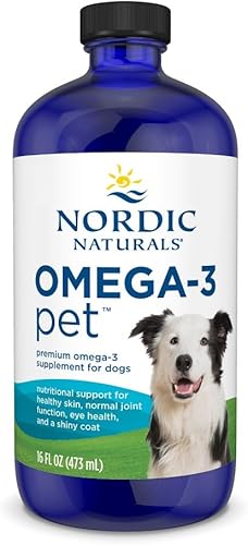 Nordic Naturals Omega-3 para mascotas, sin sabor, 16 onzas, 1380 mg de omega-3 por cucharadita, aceite de pescado para perros grandes a muy grandes