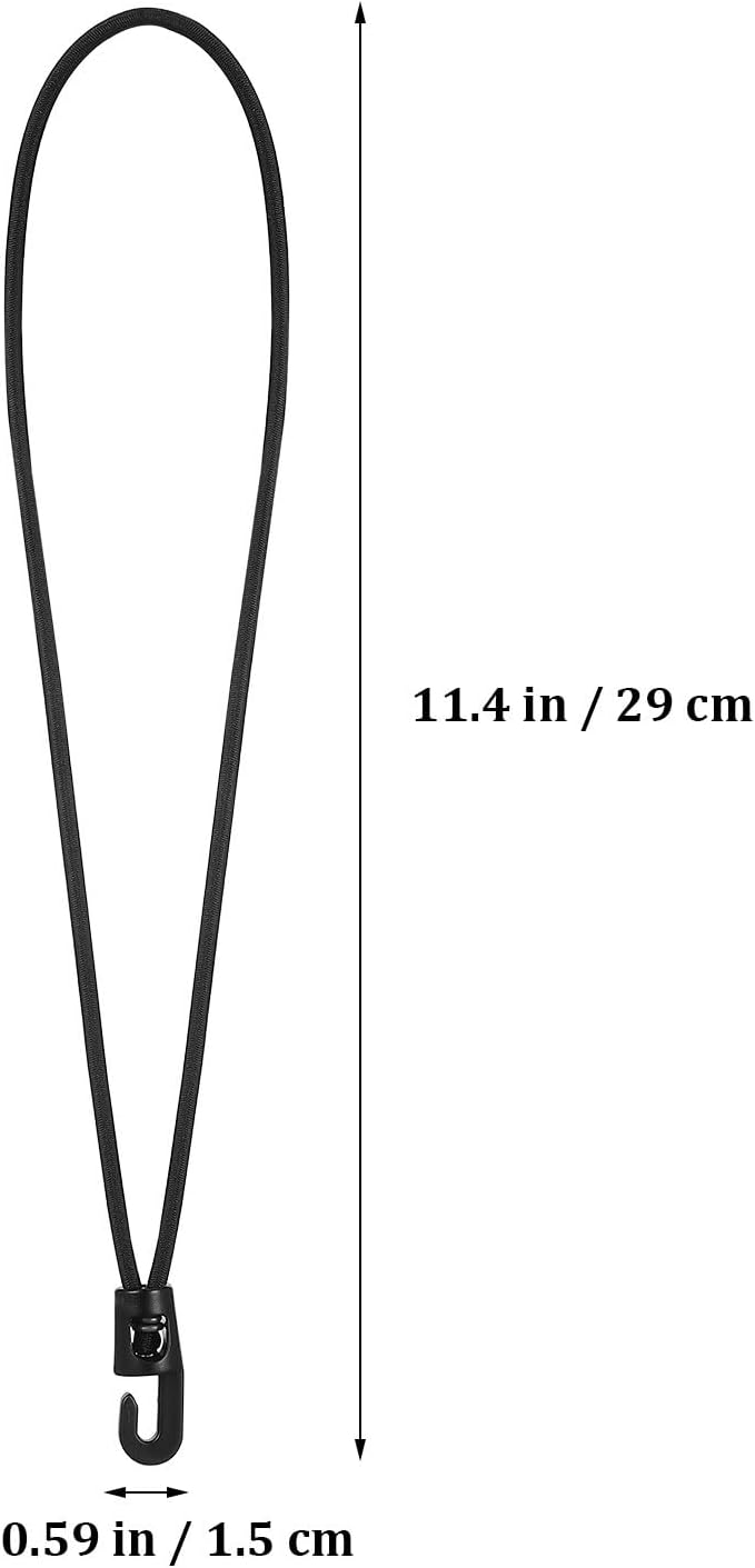 25pcs Black Elastic Luggage Straps with Hooks High Strength Tie Down Bungee Cords for Camping and Travel Storage Packing