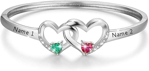 Pulseras de piedra natal personalizadas para mujer, pulsera con dije de corazón infinito con 1-8 piedras de nacimiento, joyería para el día de la