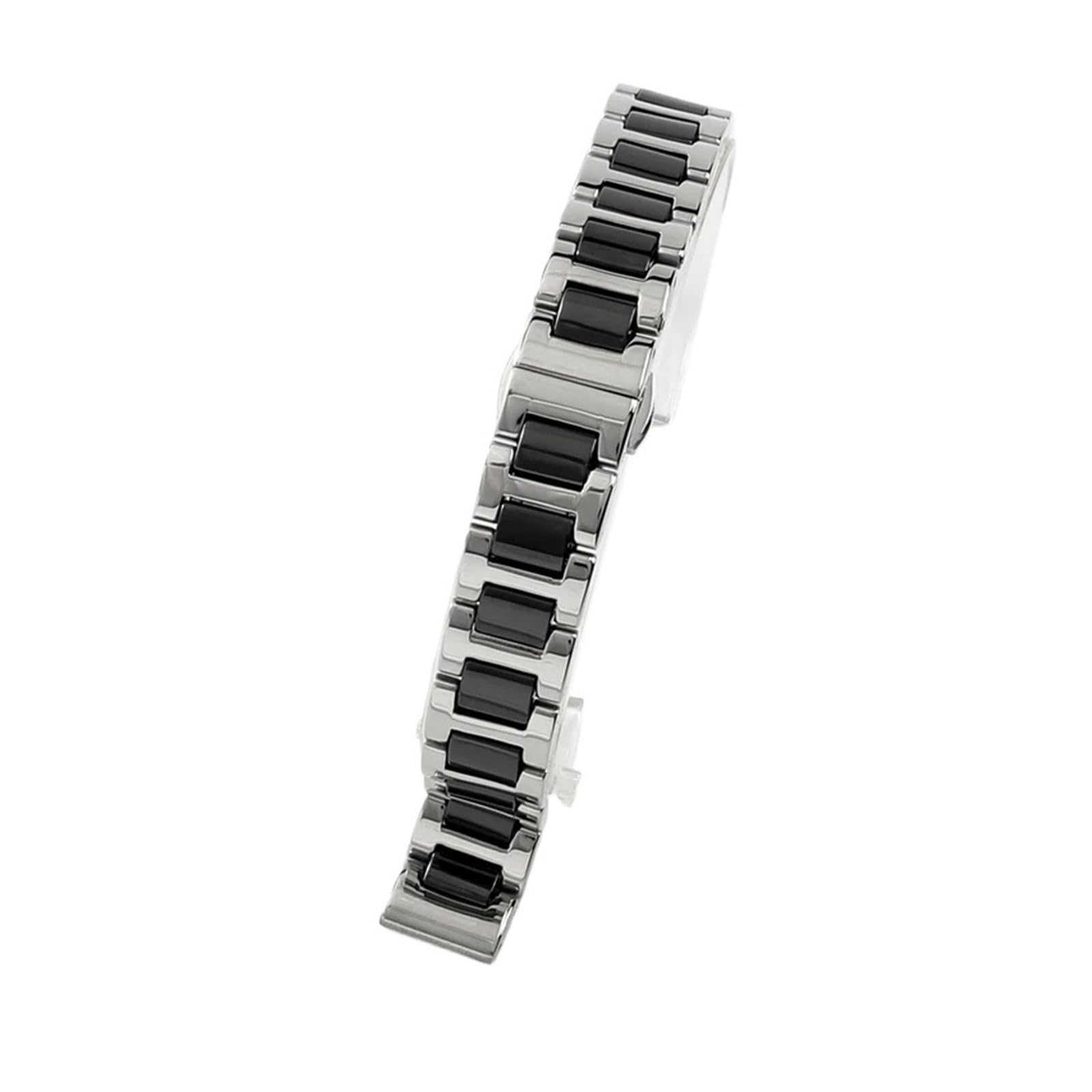 HMFang Cinturino for Orologio in Ceramica E Acciaio Inossidabile, da Uomo E da Donna(Steel Black,20mm)
