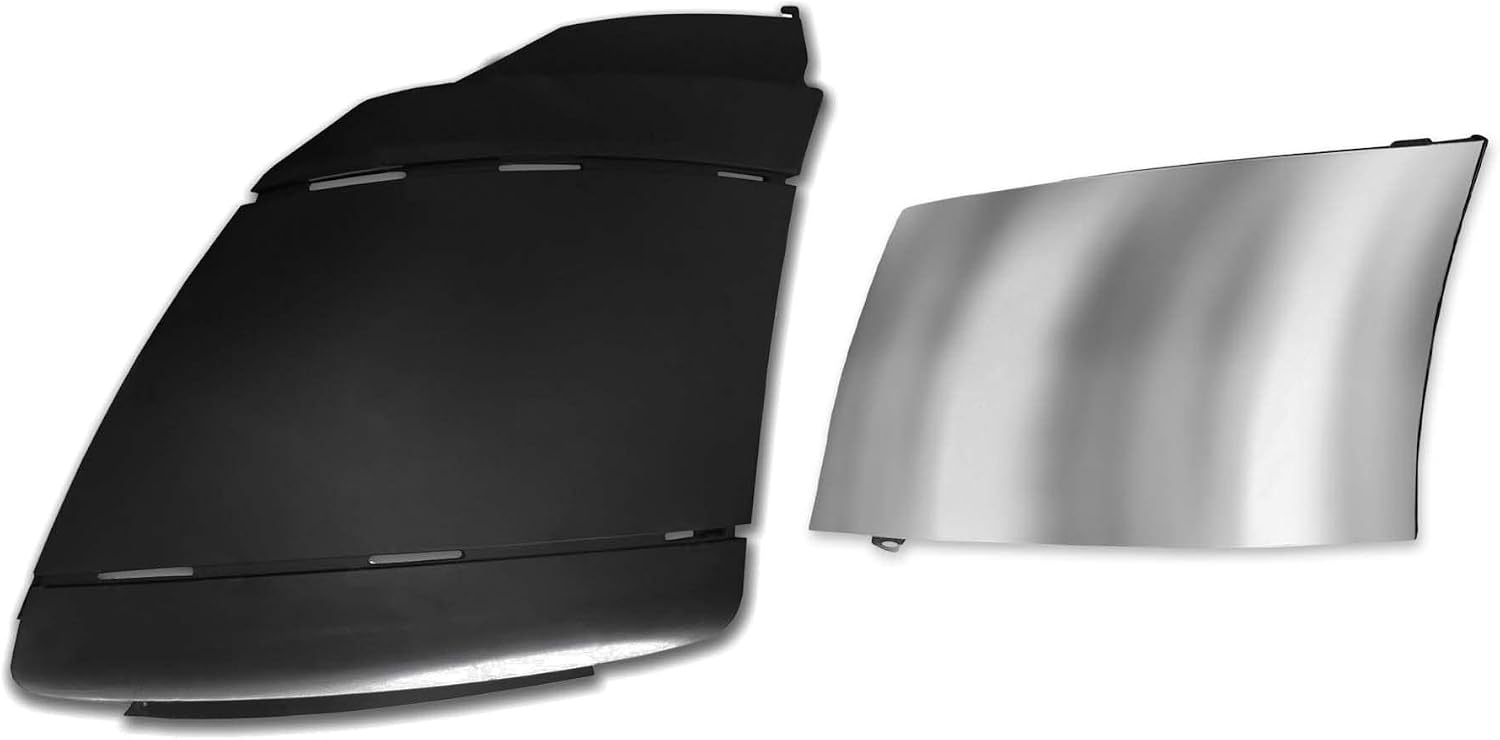KOZAK PLASTIC Bumper End Cap with Chrome Trim Left Driver Side Compatible with International Prostar 2008-2015 PLUS Logo, Windshield Wipers and KOZAK Vest