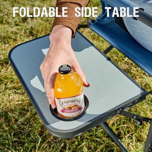 Portal Silla de Director para Camping para Adultos con Mesa Lateral, Plegable, Soporta 300 libras, Azul miniatura 4