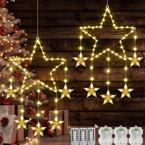 Weihnachtsdeko Innen Beleuchtet 27 Therlan LED Fensterdeko Weihnachten Beleuchtet, 2 Stück Batterie 62...