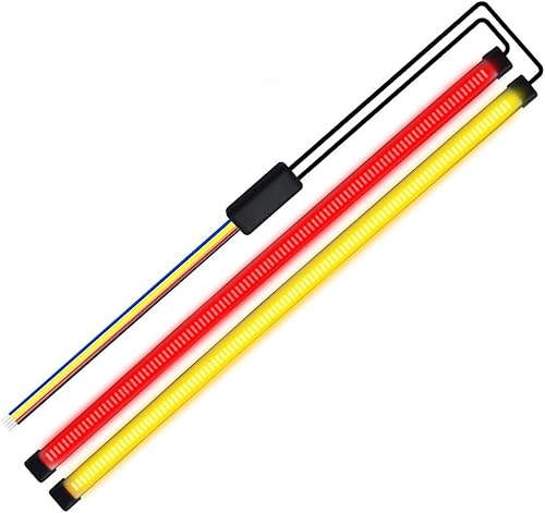 YEORO Tira de luz trasera LED universal de 11.8 pulgadas, luz de freno DRL 3 en 1, luz de freno roja y luz intermitente ámbar 108 LED, tira flexible