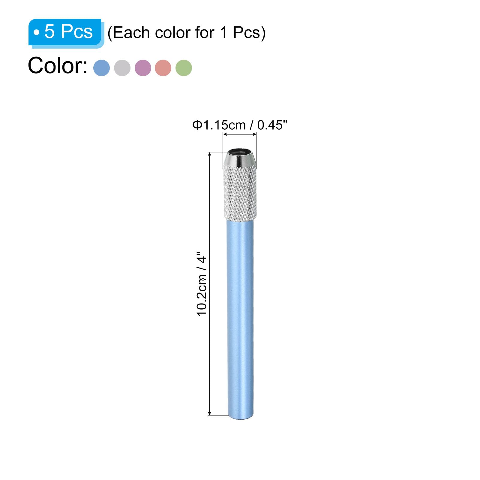 PATIKIL Pencil Extenders, 5 Pack Metal Handle Adjustable Pencil Holder Extender for Artists Drawing Shading Multi-Color - Image 2
