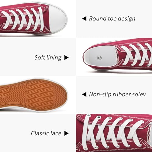 Image of yageyan Men Canvas Low top Shoes Classic Casual Sneakers Black and White Fashion Shoes