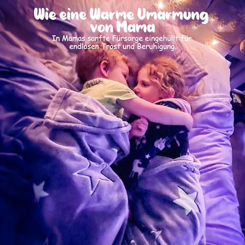 Winthome Kuscheldecke Kinder, Deck Glow In The Dark, Fleecedecke Weiche Flauschig, Babydecke Warme Kuschelig, Sofadecke für Mädchen Junge, Geschenke, Passend zu Allen Jahreszeiten (120x150cm,Einhorn)